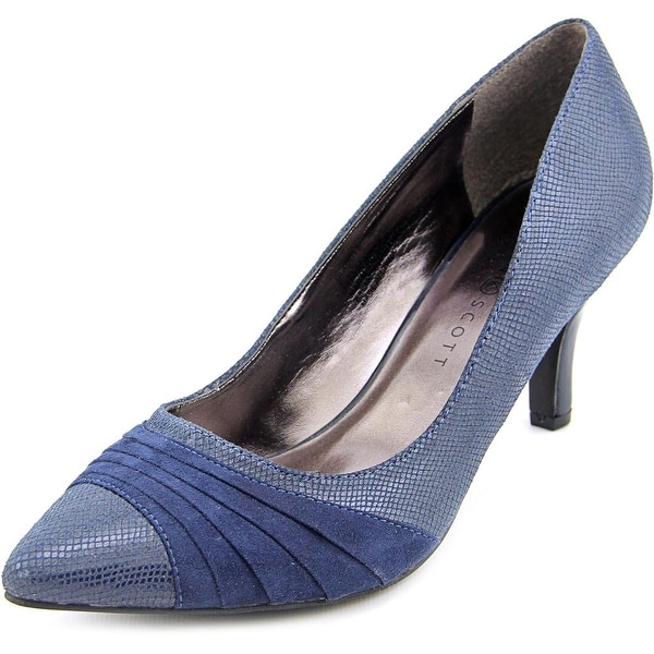 Karen Scott Gladdys Women Pointed Toe Canvas Blue Heels