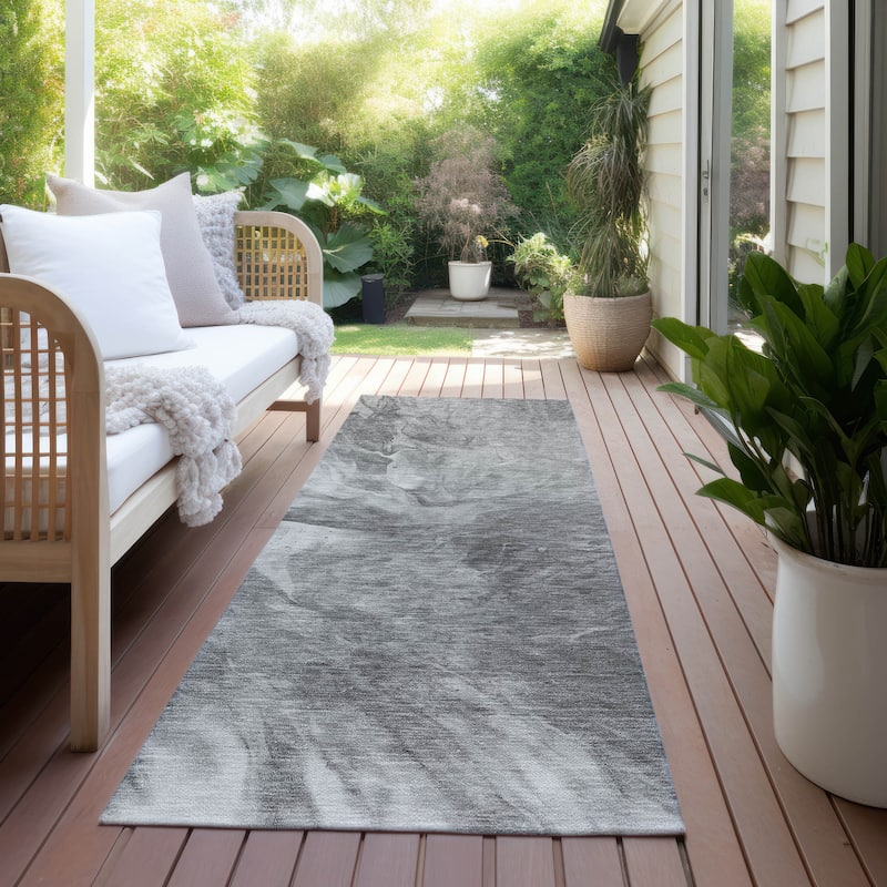 Machine Washable Indoor/ Outdoor Chantille Contemporary Splash Rug