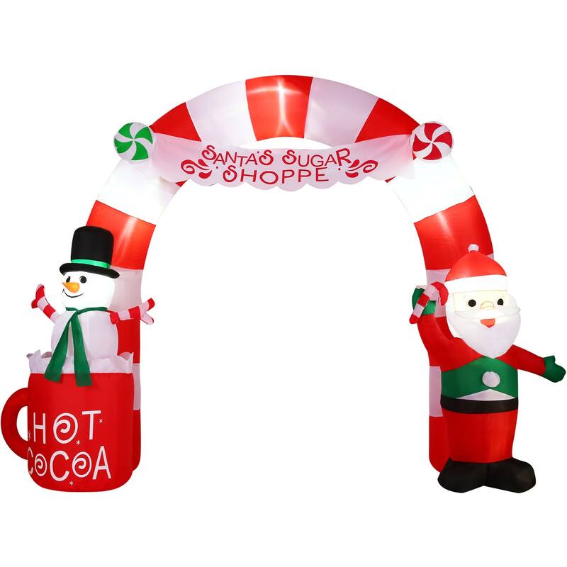 Fraser Hill Farm 9-Ft. Wide Pre-Lit Inflatable Candy Cane Arch