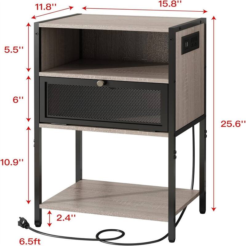Nightstand with Charging Station