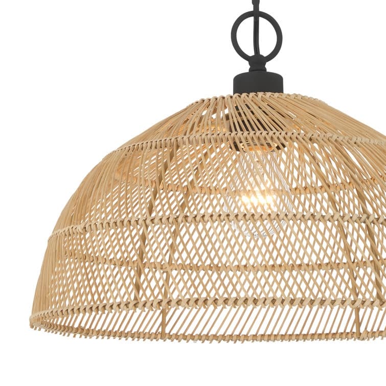 Acroma 1 - Light Hand-Woven Rattan Dome Pendant Light - 1-light