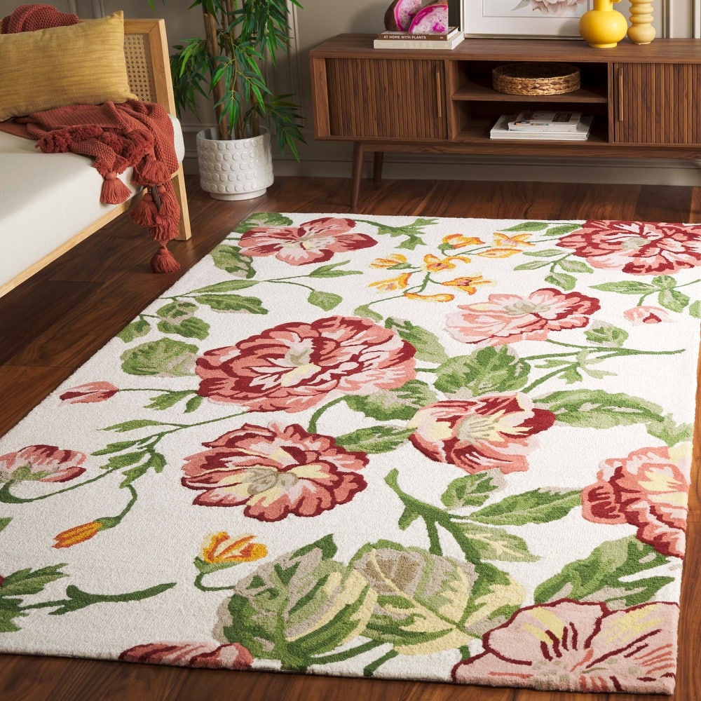 SAFAVIEH Handmade Jardin Hipolita Country Floral Wool Rug
