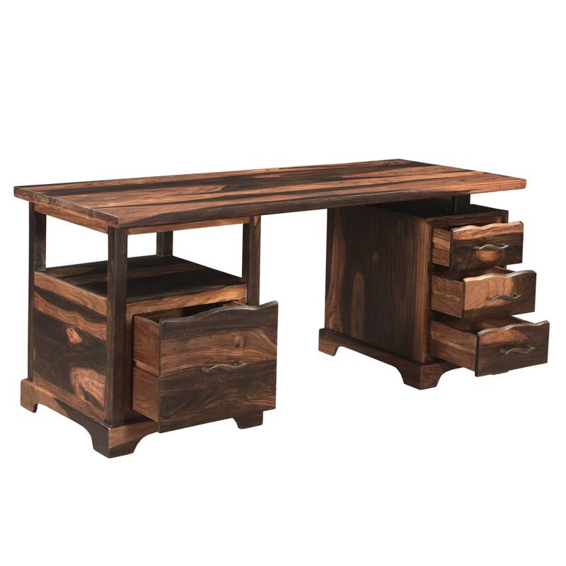 Avenue 2-piece Live Edge Solid Wood Desk Set