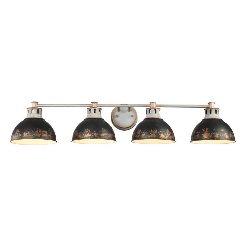 Golden Lighting Kinsley 4-light Vanity in Antique Black Iron shade