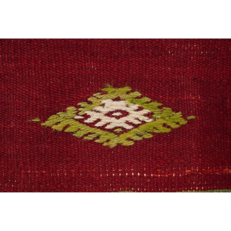 Hand Woven Oriental 100% Wool Carpet Southwestern Tribal Multi-Colored Kilim Area Rug - 7' 5'' X 5' 3''