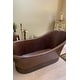 preview thumbnail 4 of 9, 67-in Hammered Copper Single Slipper Bathtub in Oil Rubbed Bronze (BTS67DB)