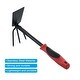 preview thumbnail 3 of 3, 11.8" Hand Gardening Hoe and Rake Steel Multifunctional Loosening Soil Tool - Black, Red