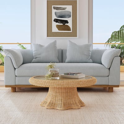 Flora Rattan Scalloped Coffee Table
