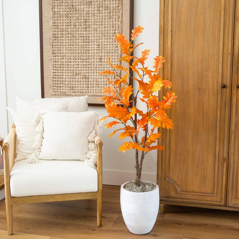 4-ft Artificial Autumn Oak Tree - Green