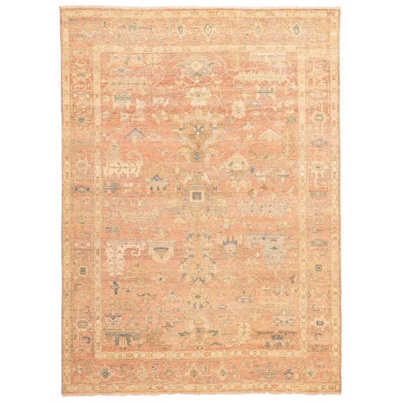 ECARPETGALLERY Hand-knotted Jules Serapi Light Red Wool Rug - 8'11 x 11'11