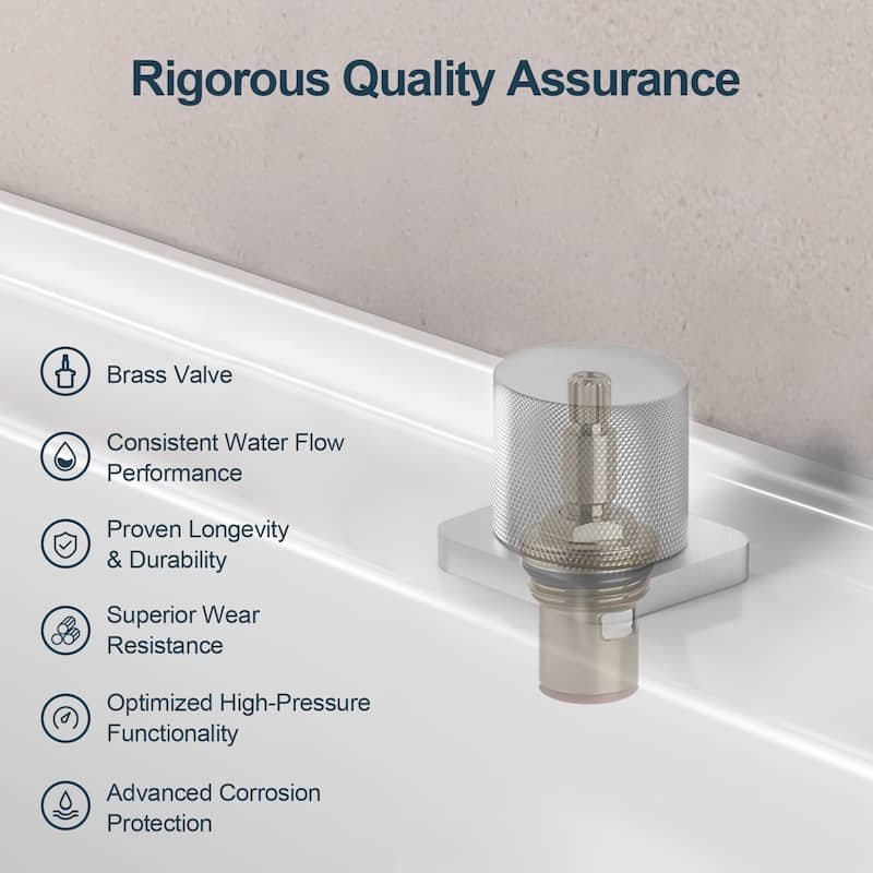 GRANDJOY Deck Mount Bathtub Spout and Handheld Shower Head Combo 5 Hole Design High Pressure