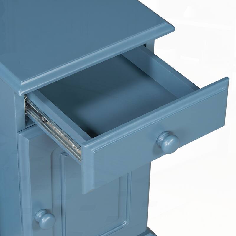 End Table Flip Top Side Table with USB Ports and Bookshelf