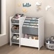 preview thumbnail 10 of 15, Kids Bookshelf and Toy Storage Organizer,Multifunctional 4 Tier Kids Book Shelf with 3 Collapsible Fabric Drawers