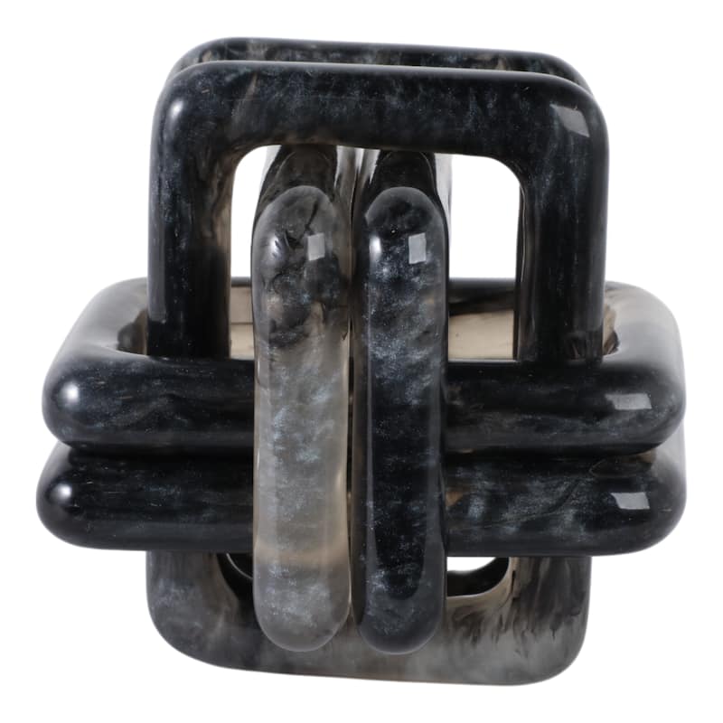 Modern Resin Decorative Object Knot Sleek and Stylish Accent Piece - 6" x 6" x 6" - Black
