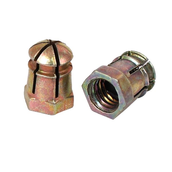 M6 Female Thread Screwed Connection Alloy Expanding Nuts 20 Pcs