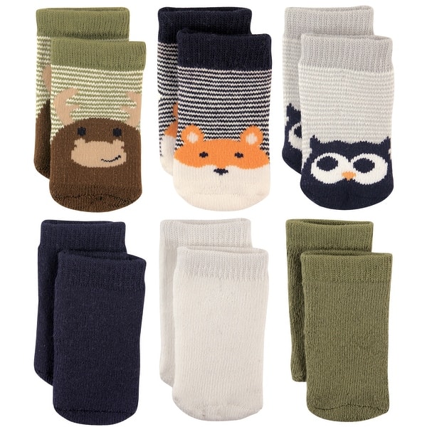 slide 1 of 1, Luvable Friends Baby Boy Newborn and Baby Socks Set, Moose 0-6 Months - Moose