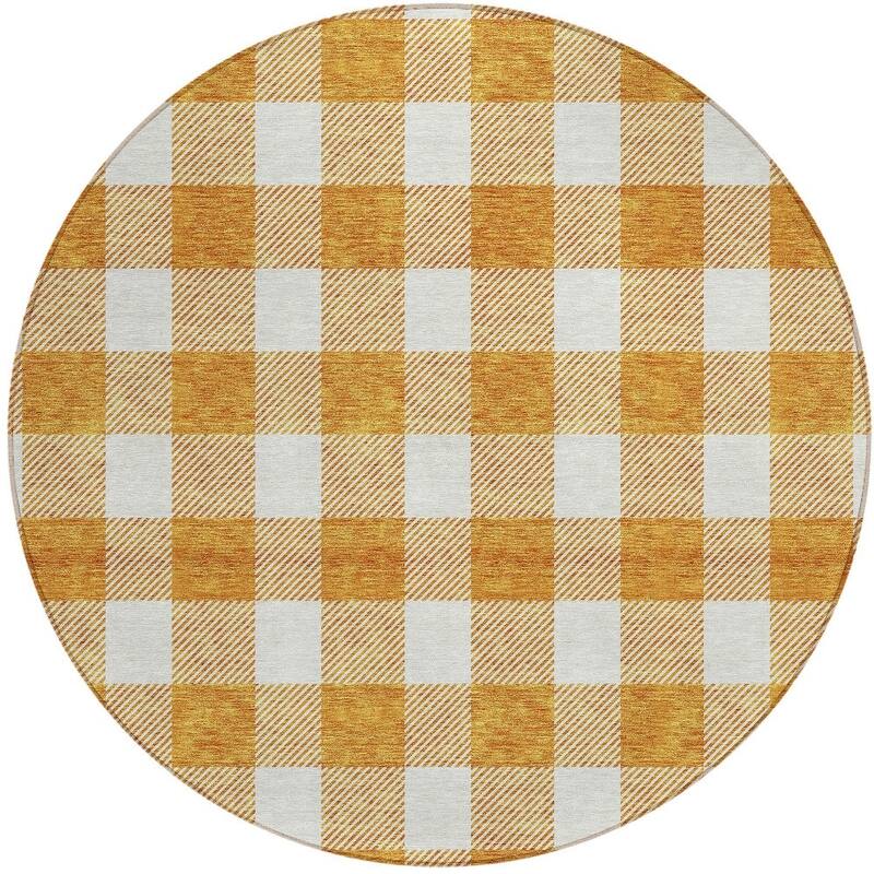 HomeRoots Plaid Transitional Rectangle Outdoor Rug