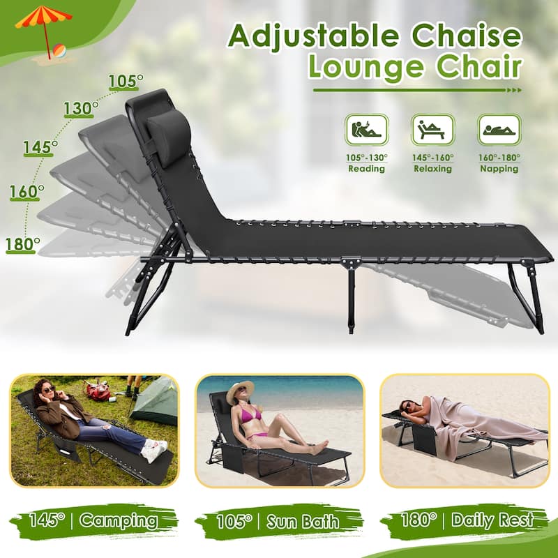 Homall Reclining Patio Lounge Chair Outdoor Sun Lounger Adjustable Chaise Beach Chair