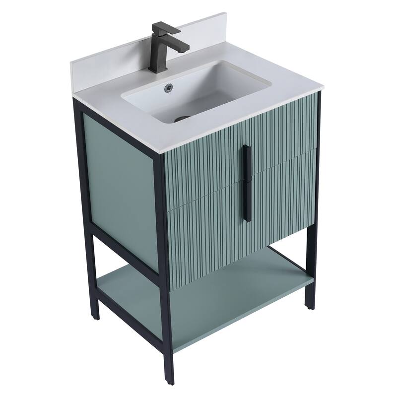 Fine Fixtures Serenity Modern Bathroom Vanity with White Stone Top