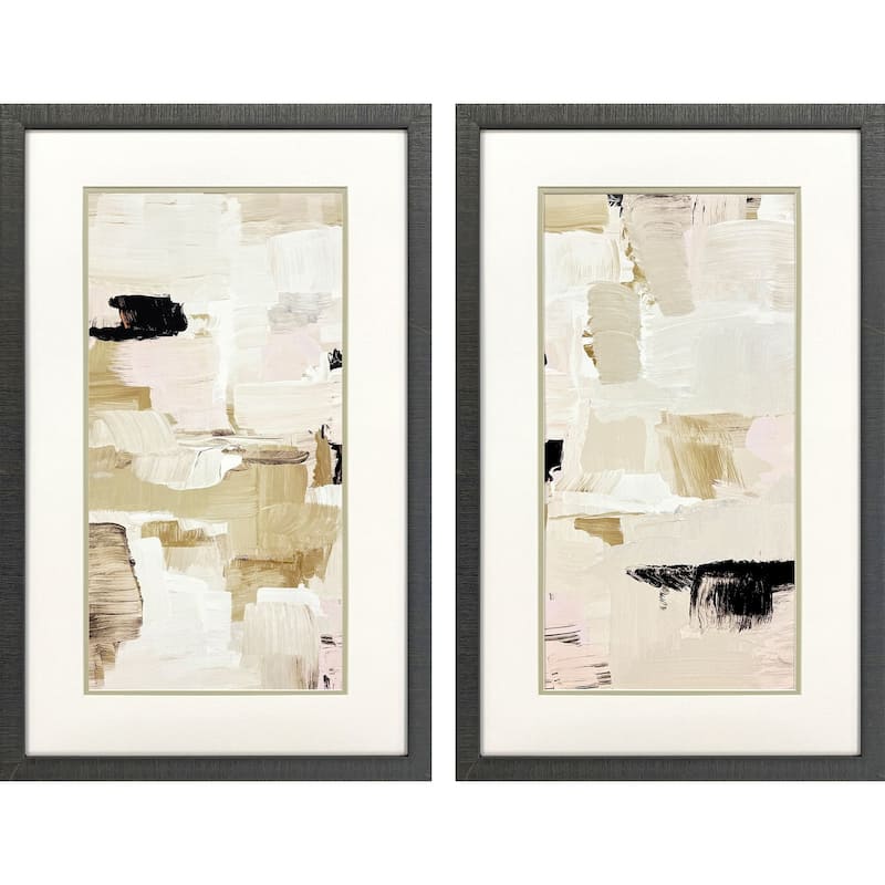HomeRoots Set Of Two Morning Peace Brown Framed Wall Art