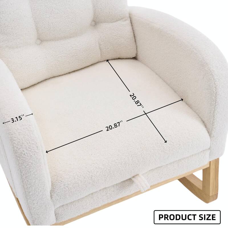 Nursery Rocking Chair - 39.76" Tall with Flip-Down Ottoman