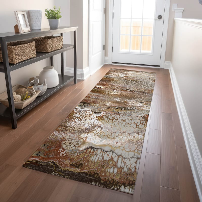 Premium Washable Super Soft Abstract Contemporary Mayfield Rug - Multi - 2' 3" x 7' 6" - Runner