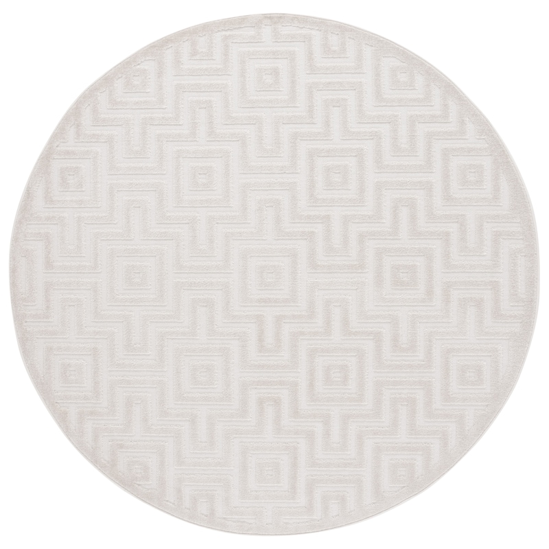SAFAVIEH Stella Yevgeniya Indoor/Outdoor Waterproof Patio Backyard Rug - 6'7" Round - Ivory