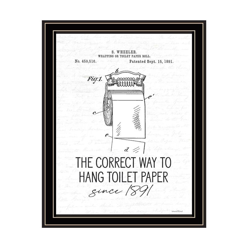 TrendyDecor4U Contemporary "Correct Way to Hang Toilet Paper" Framed Print Wall Art - Multi