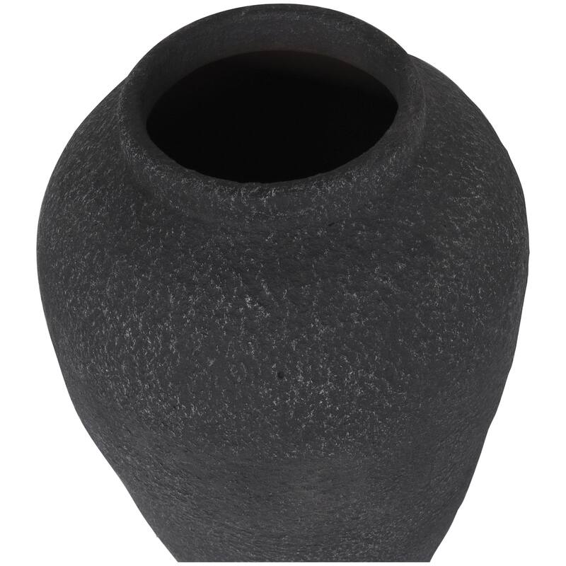 Ceramic Whitewashed Textured Decorative Vase - Black - Roche River Decor