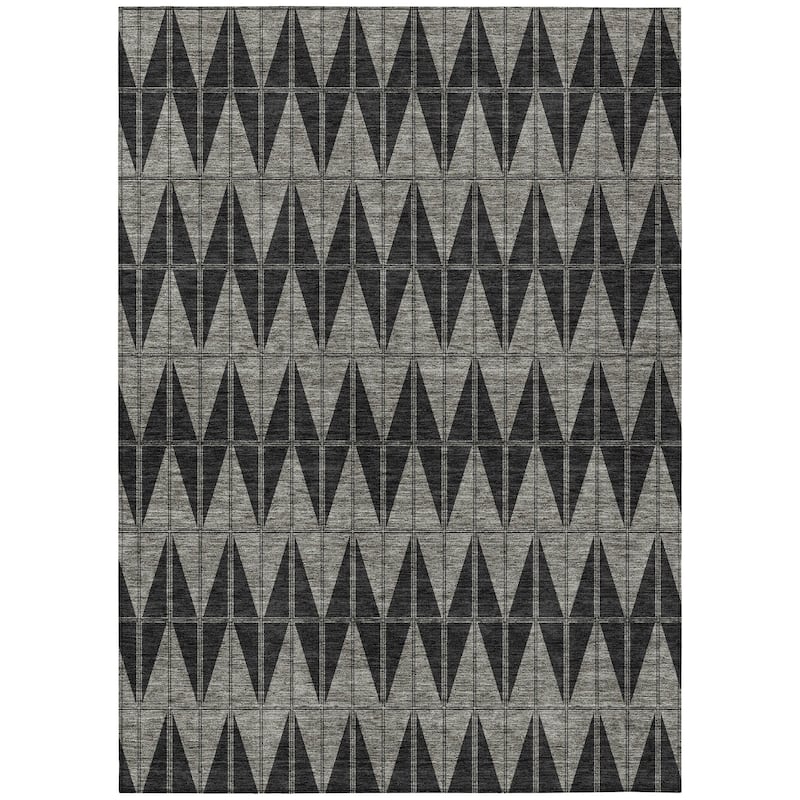 Machine Washable Indoor/ Outdoor Modern Zeke Chantille Rug