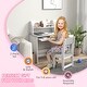 preview thumbnail 2 of 5, Kids Study Desk and Chair Set with Storage Drawer, Compact Design for Schoolwork and Art