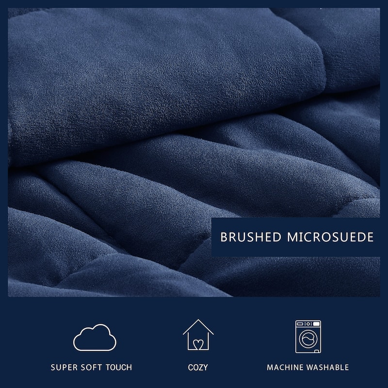 Nautica Beckett Microsuede Reversible Navy Comforter Set