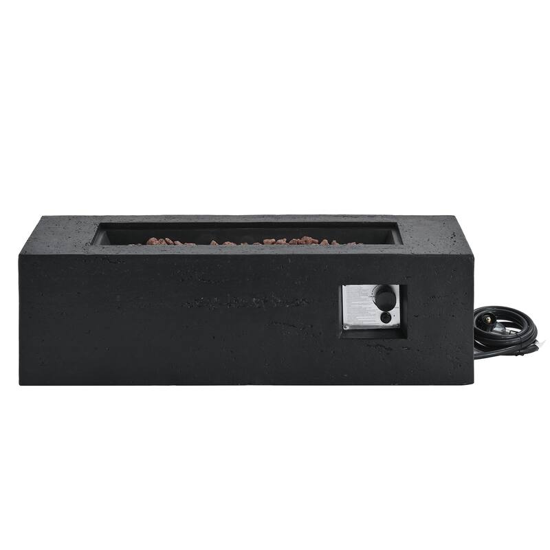 41.9" Outdoor Rectangular Propane Fire Pit 40000 BTU, Heater with Stainless Steel Burner and Free Lava Rocks, Waterproof Cover