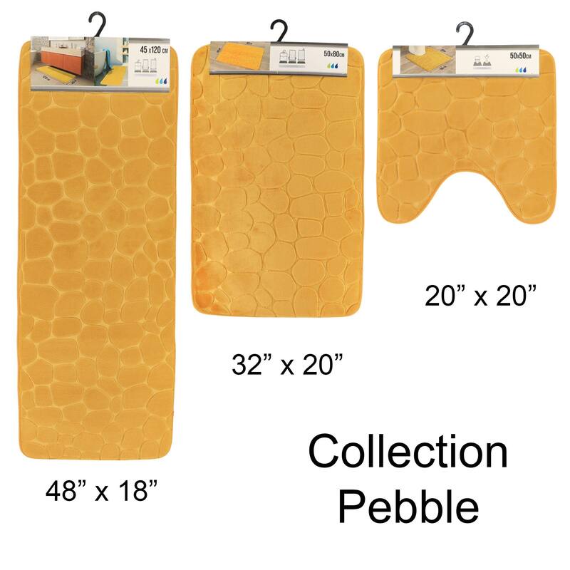 Contour Bath Rug Memory Foam Mat 3D Pebble 20L x 20W