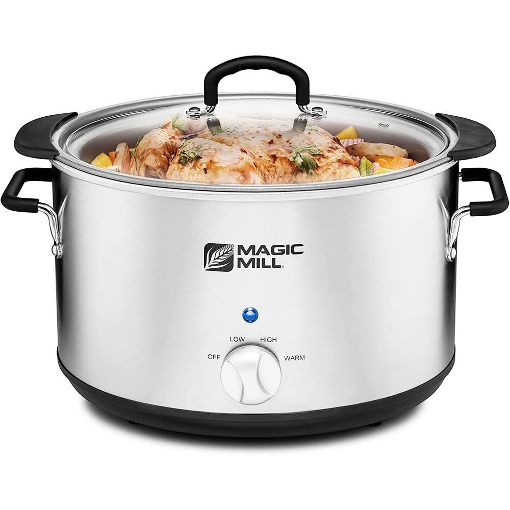 Extra Large 10 Quart Slow Cooker With Metal Searing Pot Tempered Glass Lid Multipurpose Slow Cookers Dishwasher Safe Bed Bath Beyond 39081518