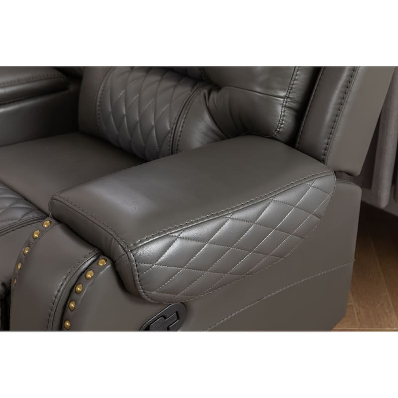 Kamiri 5 - Piece Faux Leather Reclining Two-Tone Sectional