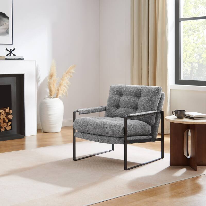 Art Leon Mid-Century Modern Tufted Accent Chair