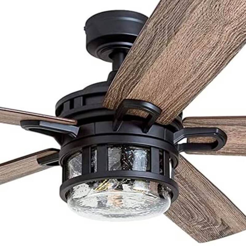 Honeywell Bonterra Rustic Farmhouse Black Ceiling Fan with LED Light & Remote Control - 52-inch