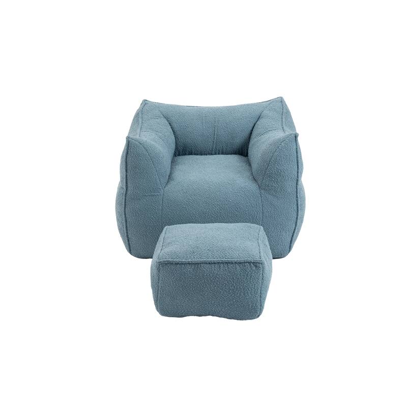 GDFStudio - COOLMORE Boucle Bean Bag Chair with Memory Foam Filling for Ultimate Comfort
