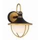 preview thumbnail 1 of 3, Crystorama Lighting Group ATL-701 Atlas 14" Tall Outdoor Wall Sconce Matte Black / Textured Gold