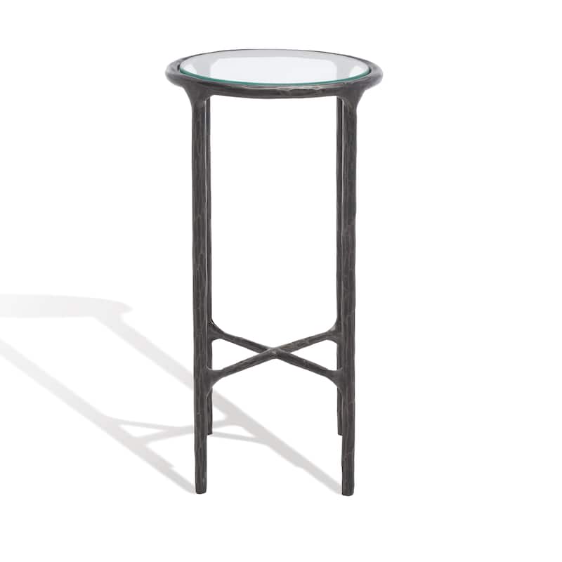 SAFAVIEH Couture Wubke Forged Metal Tall Round End Table, Fully Assembled - 12"W x 12"D x 24"H
