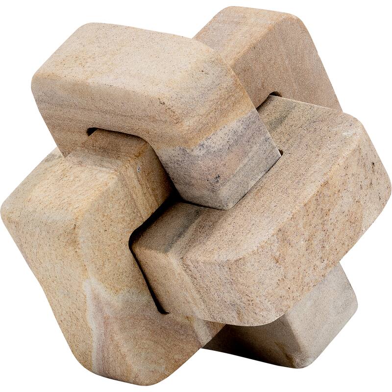 Sagebrook Home Neutral Modern Marble, 5" Knot, Natural - 5" x 5" x 5"