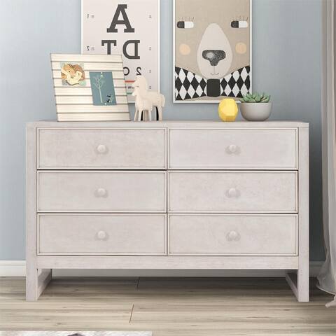 Rustic Wooden Dresser with 6 Drawers