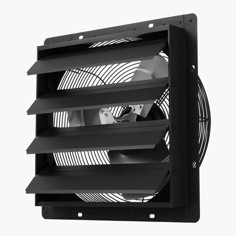 16 inch Shutter Exhaust Fan, Wall Mounted Attic Vent Fan with Programming Variable Speed Temperature Control, 2900 CFM, EC Motor