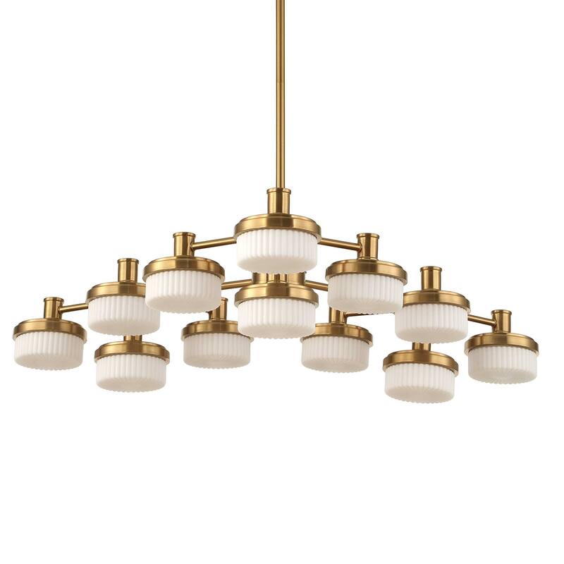Uttermost Wedge 12 Lt LED Brass Chandelier - 40.625"W x 40.625"D x 7.25"H