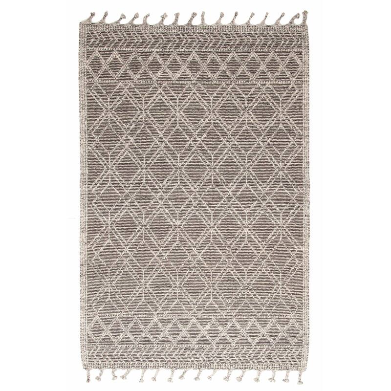 ECARPETGALLERY Braid weave Sienna Black Wool Rug - 5'0 x 7'8