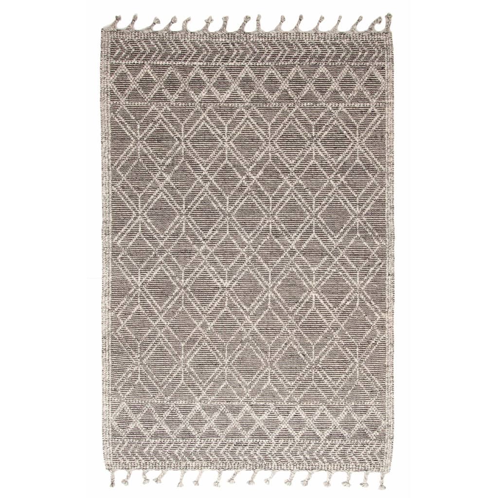 ECARPETGALLERY Braid weave Sienna Black Wool Rug - 5'0 x 7'8