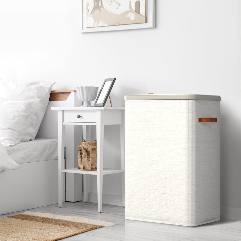 Sorbus 2-Compartment Laundry Basket with Removable Laundry Bag - Durable Organizer for Bathroom.