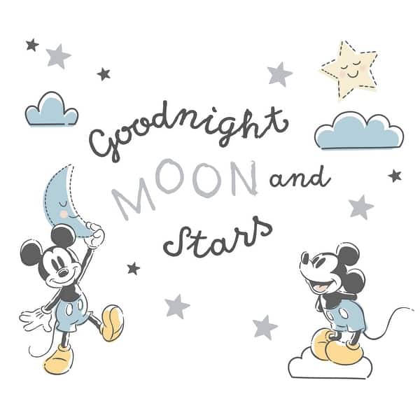 slide 2 of 5, Lambs & Ivy Disney Baby Moonlight Mickey Mouse Blue/Black Wall Decals/Stickers