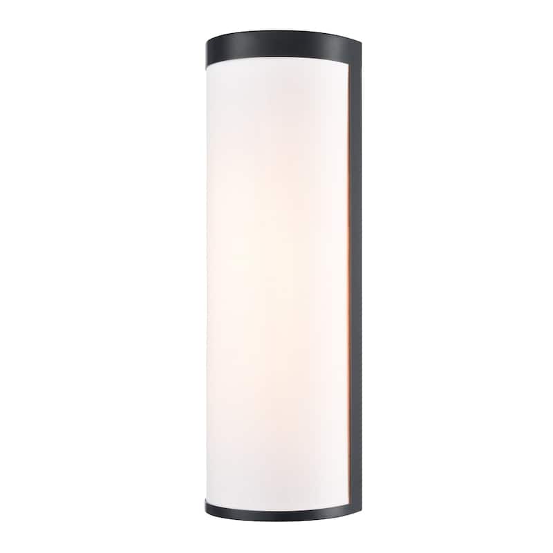 Artcraft High Street - 2-Light Wall Sconce - Black Finish - Soft Eggshell White Hue Fabric Shade